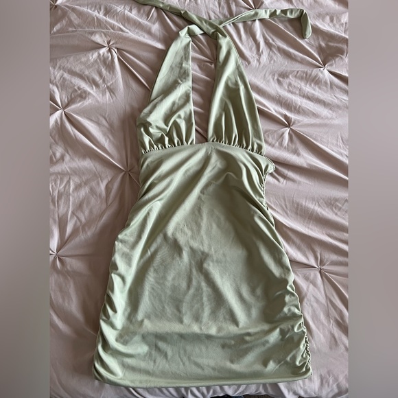 FASHION NOVA Green CrissCross Halter Neck Dress - Picture 2 of 3